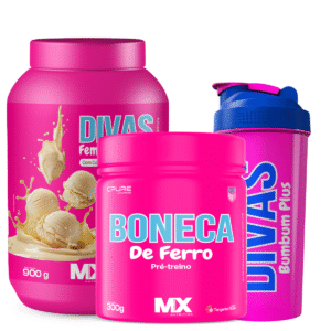 whey baunilha c bon Kit Divas Performance Feminy Protein 900g + Boneca de Ferro 300g + Brinde