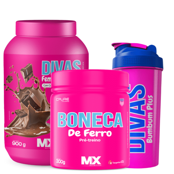 Kit Divas Performance Feminy Protein 900g + Boneca de Ferro 300g + Brinde