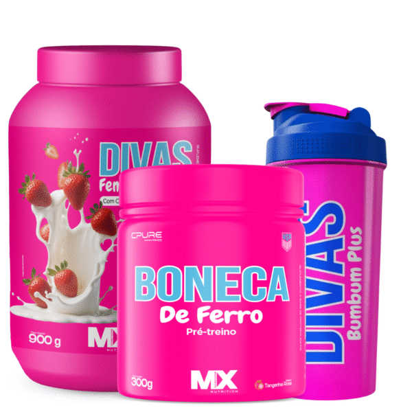 Kit Divas Performance Feminy Protein 900g + Boneca de Ferro 300g + Brinde